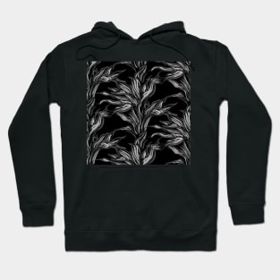 Black and White Funky Leaves Hoodie